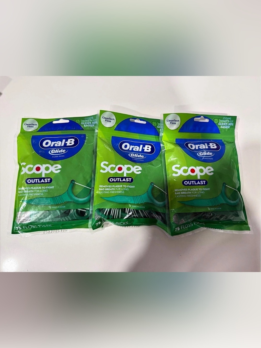 Oral-B Scope Outlast 3-Pack Green Oral Care NWT